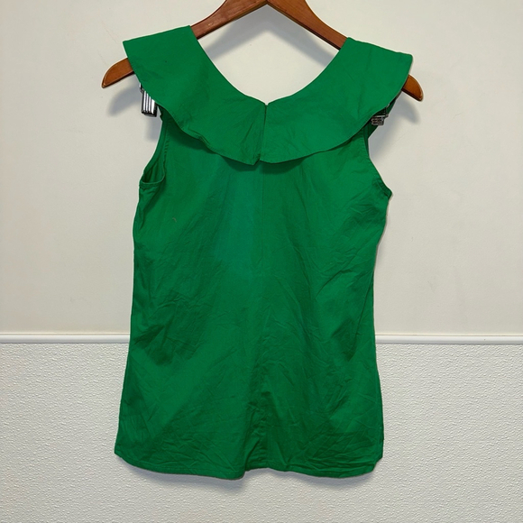 J Crew Kelly Green Ruffle A-Line Sleeveless Womens Top Size 00 Style G6261 - Picture 2 of 8
